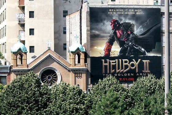 Ironic Hellboy ad placement Pictures, Images and Photos