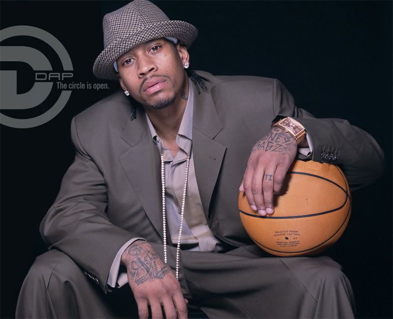 Allen Iverson Tattoo. Allen Iverson in Smart Suit