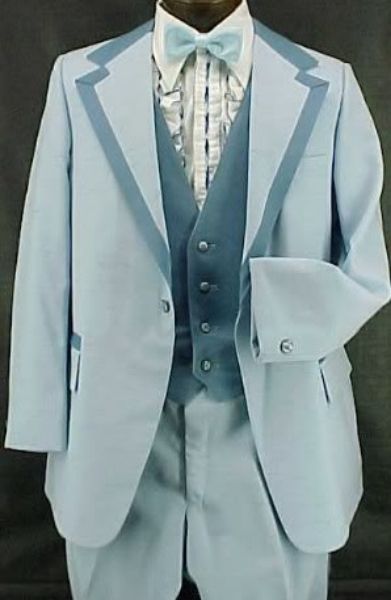 2 tone BLUE 4pc RETRO AFTER 6 TUXEDO VINTAGE MENS WEDDINGS PROM PARTY - Picture 1 of 1