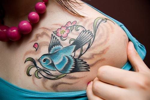 swallow bird tattoo. anyone have a ird or sparrow
