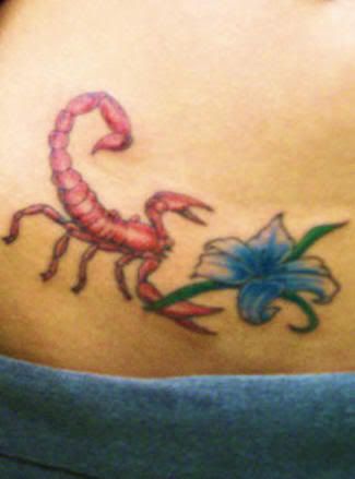 Burex Scorpion Tattoos Flower Design