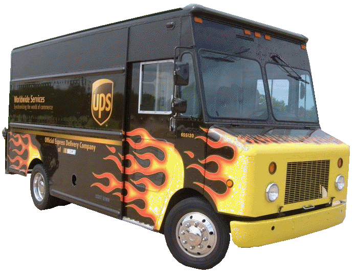 UPS Delivery Truck - Flames