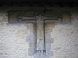 Crucifix on side of porch
