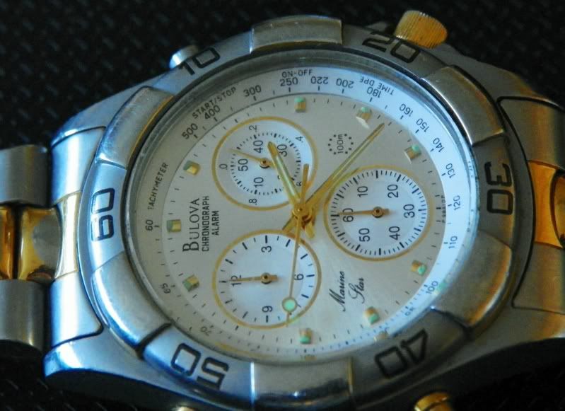 bulova chronograph alarm marine star 100m