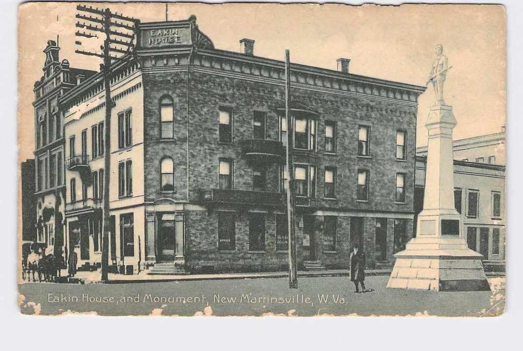 ANTIQUE POSTCARD WEST VIRGINIA NEW MARTINSVILLE EAKIN HOUSE AND
