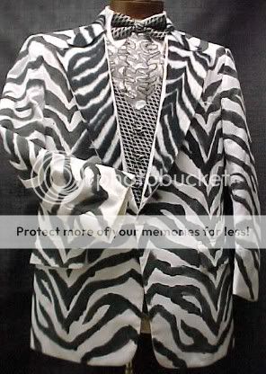 ZEBRA STRIPE HAND PAINTED PROM TUXEDO in MOST SIZES  