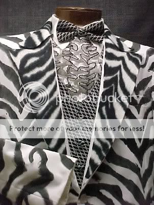 ZEBRA STRIPE HAND PAINTED PROM TUXEDO in MOST SIZES  