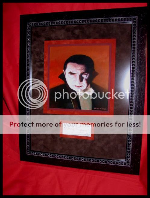 BELA LUGOSI AUTOGRAPH AS DRACULA EXCELLENT VERY ATTRACTIVE DISPLAY