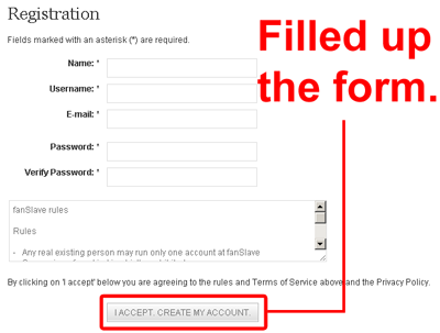 Fanslave Registration