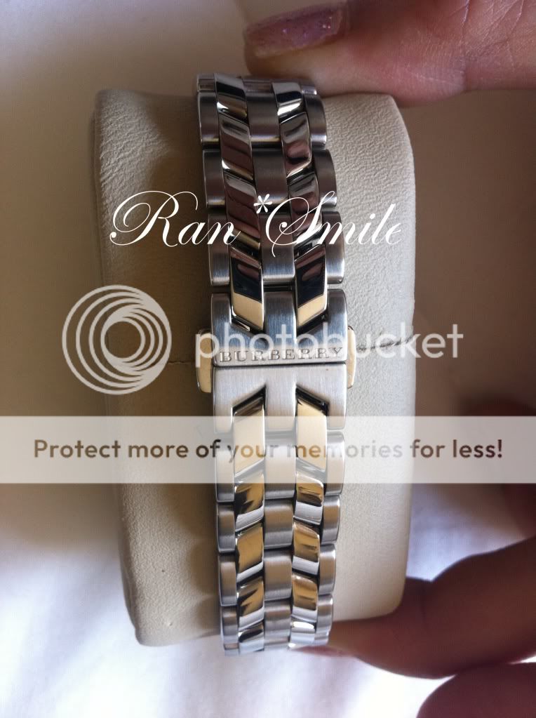 AUTHENTIC BURBERRY WOMEN HERRINGBONE SILVER WATCH BU1853  